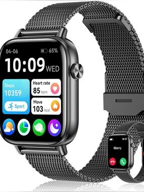 Smart Watch [3 Bands] 1.83" HD Screen, Bluetooth Call, 120+ Sports, Waterproof